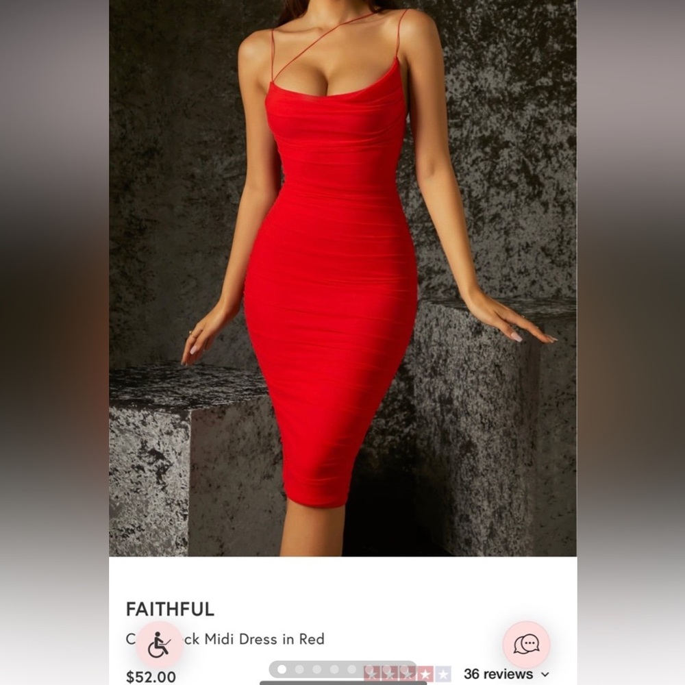 Red midi oh Polly dress